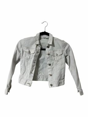 White Denim Jean Jacket H&M Little Girls Size 8-9 Summer Lightweight Feminine